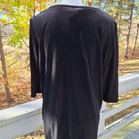 Amanda Smith Stretch Black Tunic Top Medium - Picture 2 of 8